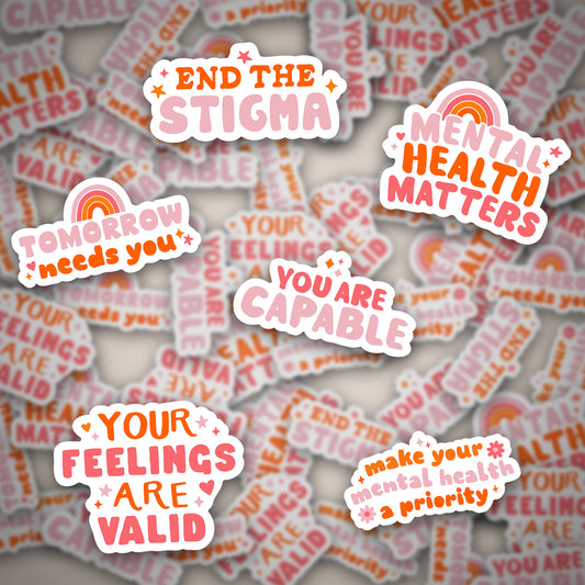 Holographic Mental Health Sticker Set