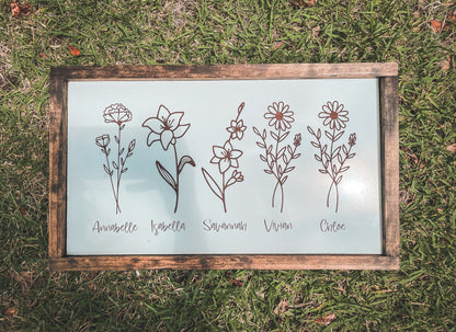 Framed Flower Birth Month