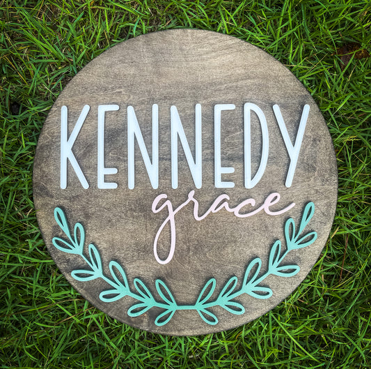 Wreath Name Sign