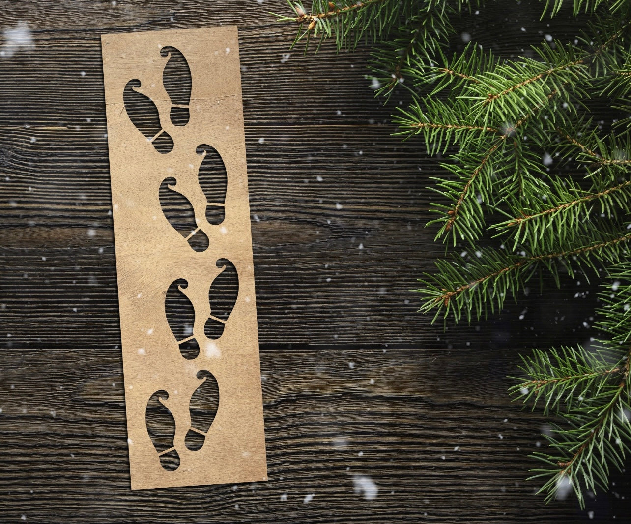Santa’s Crew Foot Print Stencil