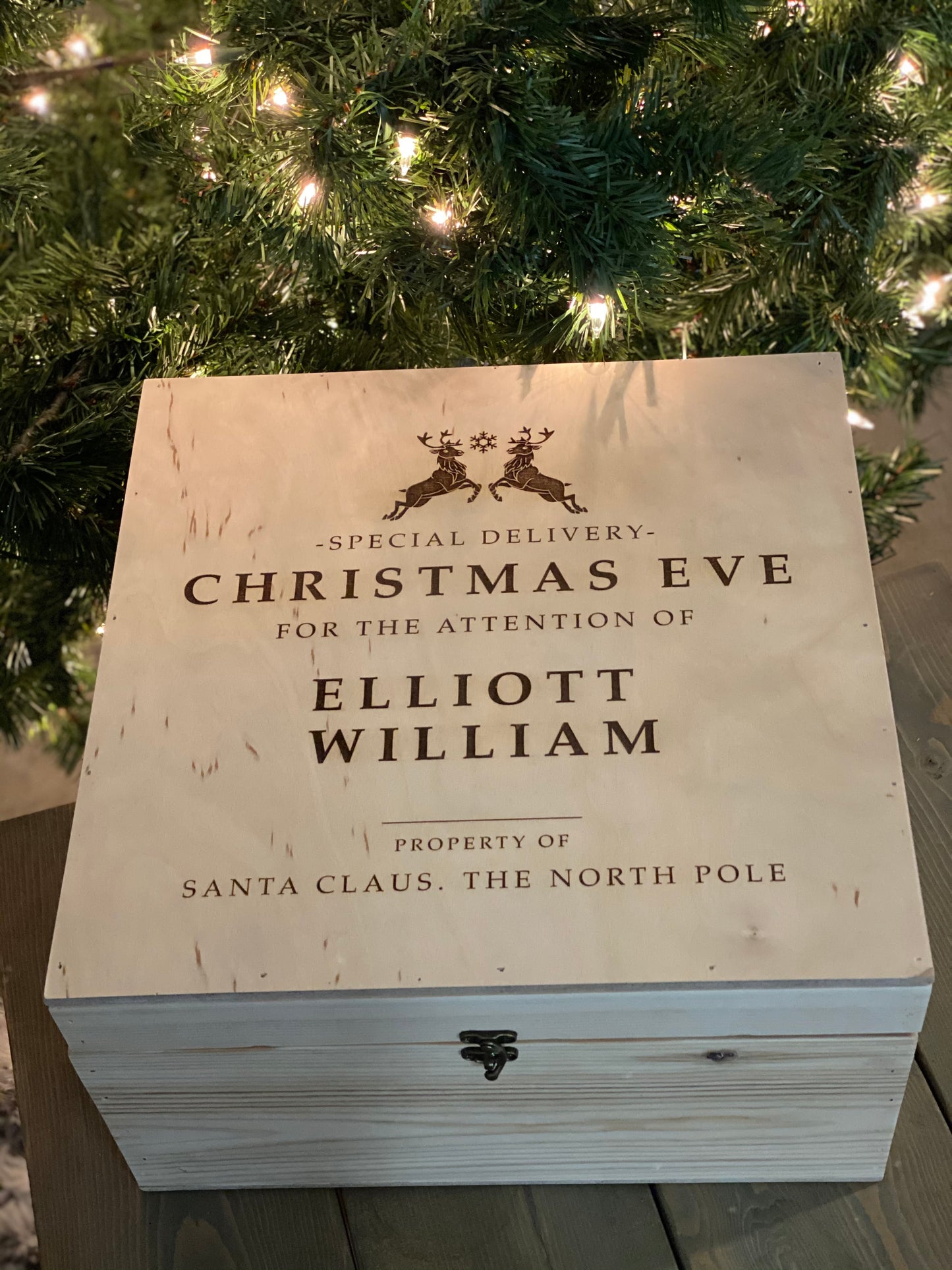12”x12” Engraved Santa Box
